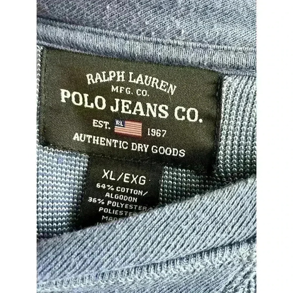 Ralph Lauren Mens XL Blue Pullover Long Sleeve Crew Neck Sweatshirt - Picture 5 of 7